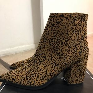 Leopard print booties